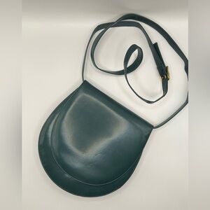 Bally Vintage Saddle Crossbody Teal Leather